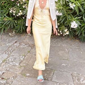 Rumored Midi slip Dress yellow small